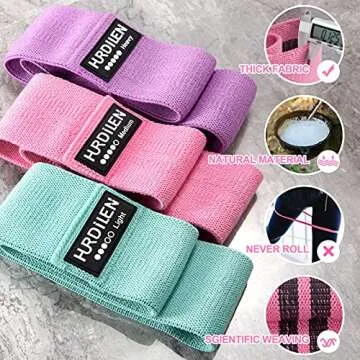 Resistance Bands for Working Out, Exercise Workout Bands for Women & Men, 3 Levels Elastic Stretch Bands for Exercise with Carry Bag for Physical Therapy, Home Fitness, Strength Training, Yoga