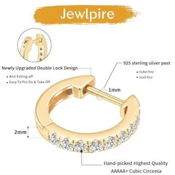 Jewlpire Gold Hoop Earrings - Elegant 14K Lightweight Hoops