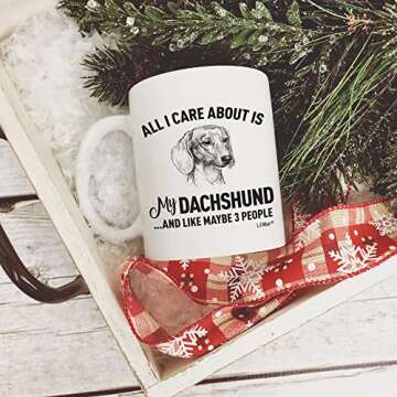 Dachshund Mom Present Mug - Funny Ceramic Gift for Dog Lovers