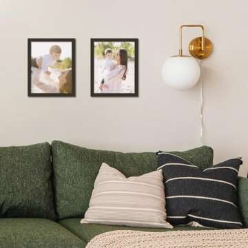 ENJOYBASICS 8x10 Picture Frame, Display Poster 5x7 with Mat or 8 x 10 Without, Wall Gallery Photo Frames, Black, 2 Pack