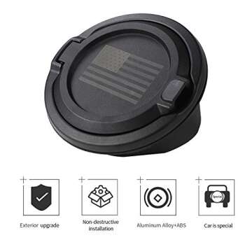 JeCar Gas Tank Cover Aluminum Alloy Fuel Filler Door Cover Compatible with Jeep Wrangler 2018-2023 J...