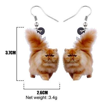 Bonsny Acrylic Drop Dangle Sweet Cat Earrings Jewelry For Women Gift Charms accessories (Yellow)