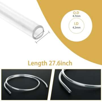 500ml Large Syringe with 27.6 Inch Tube and Blunt Needle, Sterile and Individual Sealed, Plastic Garden Syringe for Liquid, Paint, Epoxy Resin, Oil, Watering Plants, Refilling