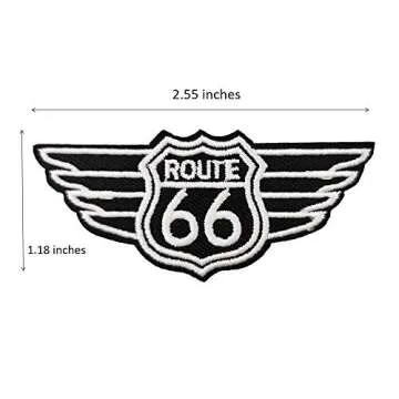 Cute-Patch Route 66 Motorcycle MC Biker Vest Embroidered Iron on sew on Patches