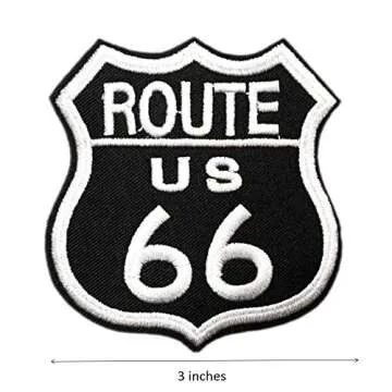 Cute-Patch Route 66 Motorcycle MC Biker Vest Embroidered Iron on sew on Patches