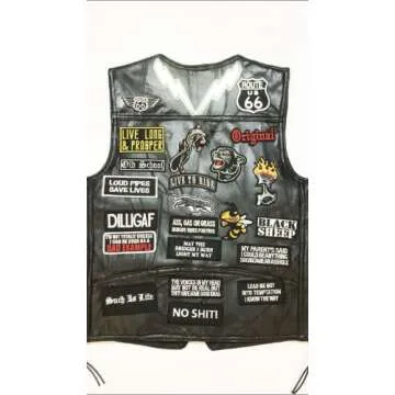 Cute-Patch Route 66 Motorcycle MC Biker Vest Embroidered Iron on sew on Patches