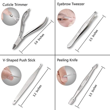 ZIZZON 12PCS Manicure Kit with Rose Gold Case