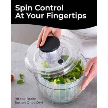 BASSWOOD Pump Salad Spinner - Multifunctional Kitchen Gadget