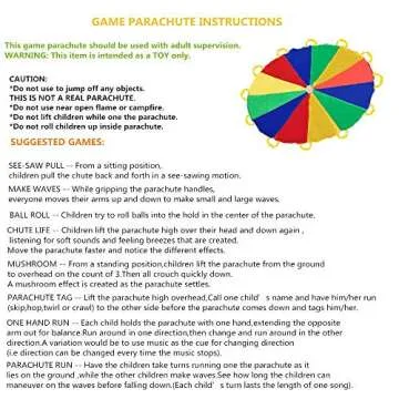 Sonyabecca Parachute 10 Feet for Kids with 12 Handles Play Parachute for 8 12 Kids Tent Cooperative Games Birthday