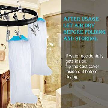 Asunby Cast Covers for Shower Leg Adult Waterproof full Leg Protector Shower Bandage Wound Showering for Broken Leg Knee Foot Ankle Wound Burns Care Supplies, After Surgery Gifts,Reusable