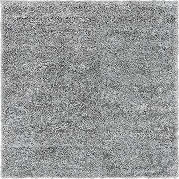 Rugs.com Soft Solid Shag Collection 4 Ft Square Runner Rug - Cloud Gray - Ideal for Hallways and Ent...