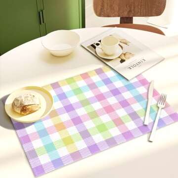 Nepnuser Linen Buffalo Check Placemats Set of 4