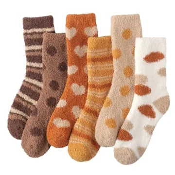 Toes Home Fuzzy Socks for Women Soft Fluffy Winter Cozy Slipper Socks Plush Sleep Fall Socks for Chr...