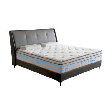 KOANTTI Full Size Mattress,Hybrid 12 Inch Full Mattress in a Box,Memory Foam & Individually Pocket Spring for Pain Relief,Medium Firm Full Mattresses,CertiPUR-US Certified.