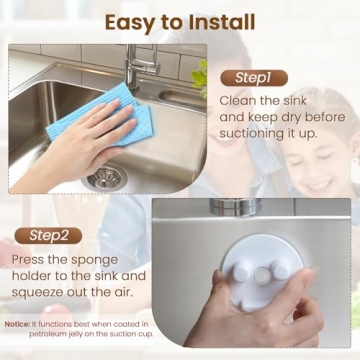 Sponge Holder for Kitchen Bath Sink with Suction Cup