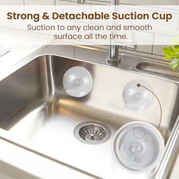 Sponge Holder for Kitchen Bath Sink with Suction Cup