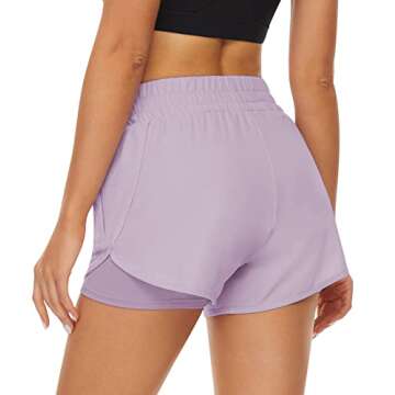 HKJIEVSHOP 2 Pack Athletic Shorts for Women, Quick Dry Running Shorts with Pockets High Waisted Work...