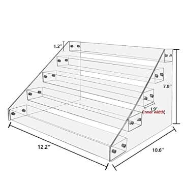 VAEHOLD Acrylic Spice Rack, 5 Tier Clear Spice Rack Organizer for Cabinet, Vertical Spice Rack Kitchen Organizer Shelf for Countertop (5 Tier 12‘’L)