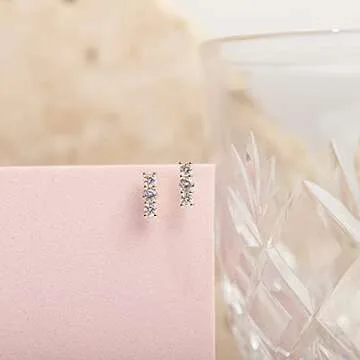 Elegant 14K Gold Plated PAVOI Mini Bar Earrings