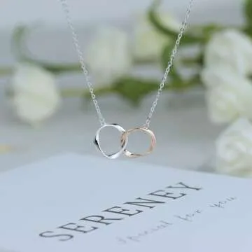 Sereney Valentines Day Sterling Silver Mother Daughter Necklace as Gifts For Daughter from Mom, Mom ...