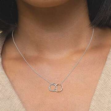 Sereney Valentines Day Sterling Silver Mother Daughter Necklace as Gifts For Daughter from Mom, Mom Birthday Gifts from Daughter Daughter Jewelry from Mom as Mom and Daughter Gifts