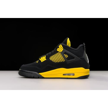 Nike Jordan 4 Retro Men's Shoes Black/White-Tour Yellow