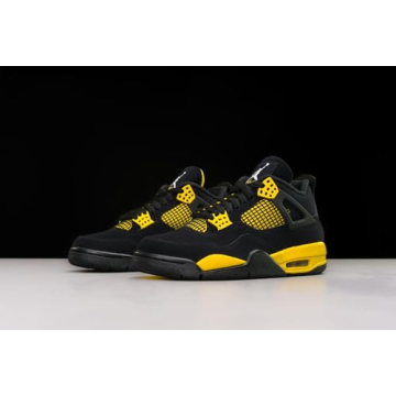 Nike Jordan 4 Retro Men's Shoes Black/White-Tour Yellow