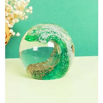 Hand Blown Ocean Waves Glass Figurines Collection