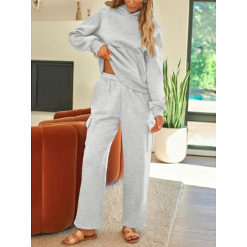 AUTOMET Women's Cozy Oversized Loungewear Set in Grey