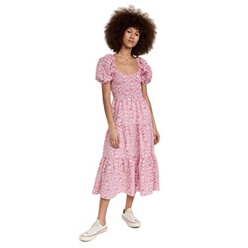 MOON RIVER Women's Smocked Dress - Elegant Pink Multi A-Line Style