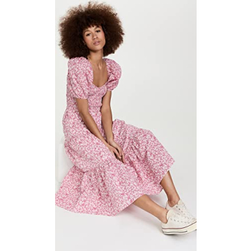 Stylish MOON RIVER Smocked Dress in Pink Multi for Women