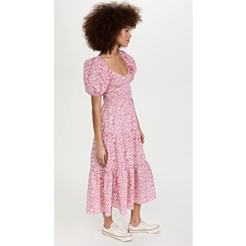 Stylish MOON RIVER Smocked Dress in Pink Multi for Women