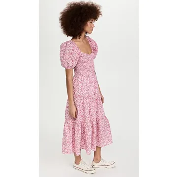 Stylish MOON RIVER Smocked Dress in Pink Multi for Women