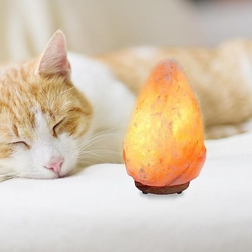 UMAID Himalayan Salt Lamp 8-10 inch (7-11 lb) with Dimmable Switch and Night Light Bulb on Handcrafted Wooden Base, Natural Pink Rock Salt Lamp