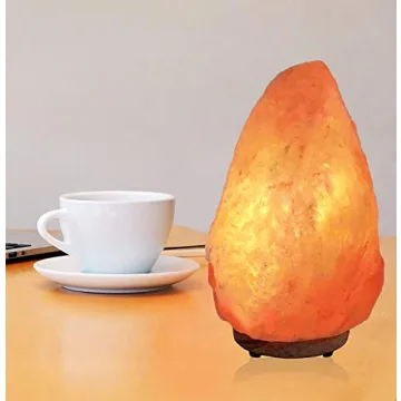 UMAID Himalayan Salt Lamp 8-10 inch (7-11 lb) with Dimmable Switch and Night Light Bulb on Handcrafted Wooden Base, Natural Pink Rock Salt Lamp