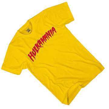 WWE Superstar Hulk Hogan Shirt - Hulkamania Hollywood Hogan - World Wrestling Champion T-Shirt (Yellow, XX-Large)