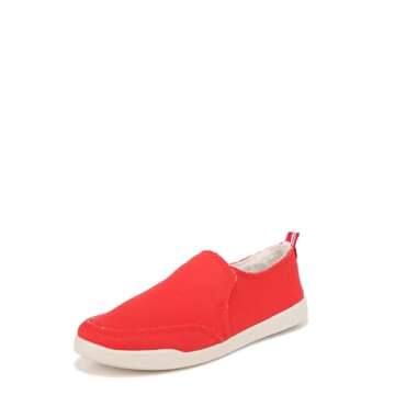 Vionic Women's Malibu Slip-ons Sneakers, Red Canvas, 10
