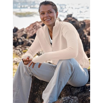 Stylish ANRABESS Women's Quarter Zip Pullover Sweater