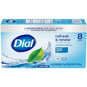 Dial Antibacterial Bar Soap, Spring Water, 32 Bars