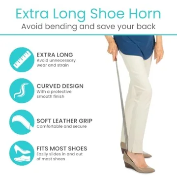 Vive Extra Long Shoe Horn - Durable Dressing Aid for All