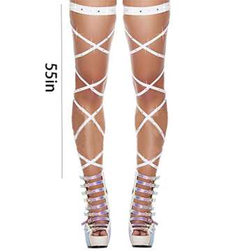 Shiny Rhinestone Leg Wraps for Raves and Festivals