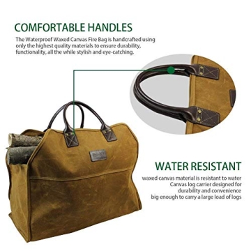 INNO STAGE Heavy Duty Wax Canvas Log Carrier Tote