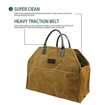 INNO STAGE Heavy Duty Wax Canvas Log Carrier Tote