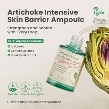 AXIS-Y Artichoke Intensive Skin Barrier Ampoule - Hydrating & Soothing Serum with Centella Asiatica,...
