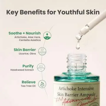 AXIS-Y Artichoke Intensive Skin Barrier Ampoule - Hydrating & Soothing Serum with Centella Asiatica, Licorice & Aloe for Skin Irritation Treatment - Vegan Korean Skin Care - 1.01 fl. oz.