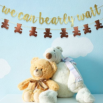We Can Bearly Wait Glitter Banner for Baby Shower Decorations