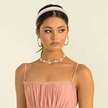 Wecoe Headbands for Women, 4pcs Padded Headbands Non Slip Soft Thick Comfortable Headbands Cute Brow...