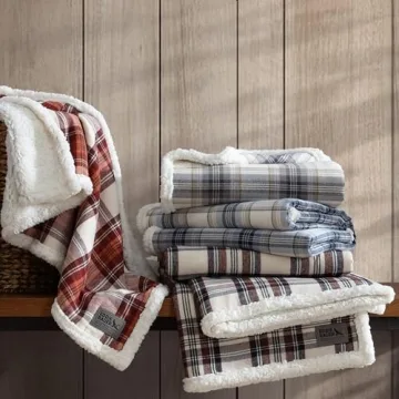 Eddie Bauer Super Soft Reversible Sherpa Throw Blanket
