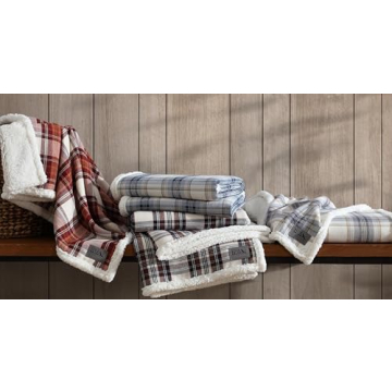 Eddie Bauer Super Soft Reversible Sherpa Throw Blanket