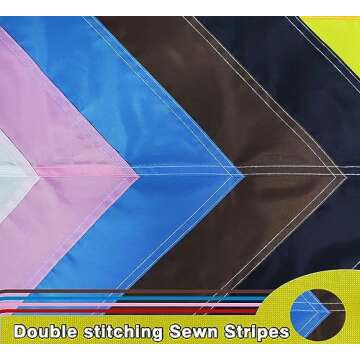 Premium New Progress Pride Flag 3x5 Ft Outdoor, Longest Lasting Heavy Duty Nylon 220D Sewn Stripes | All Inlcusive Progressive Flags House Decoration Banner